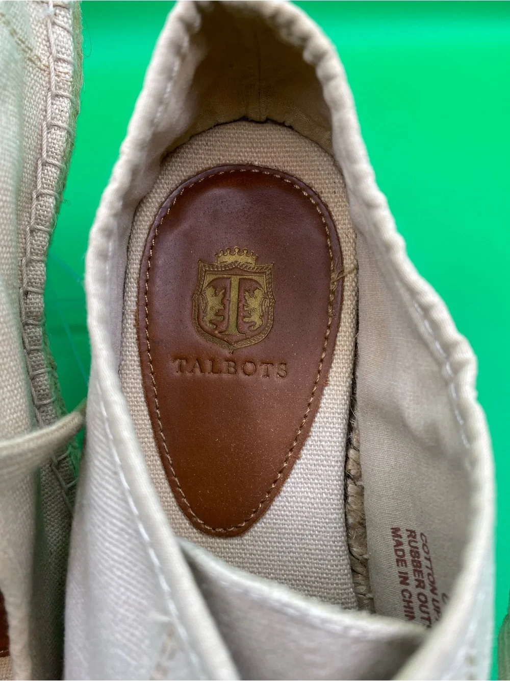 Talbots canvas lace-up espadrille sneakers. Size 8